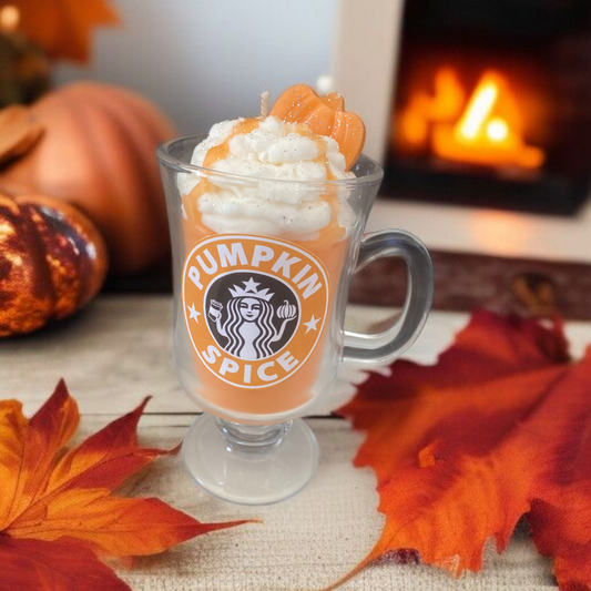 Pumpkin Spice Latte Candle Coffee Bar Decor