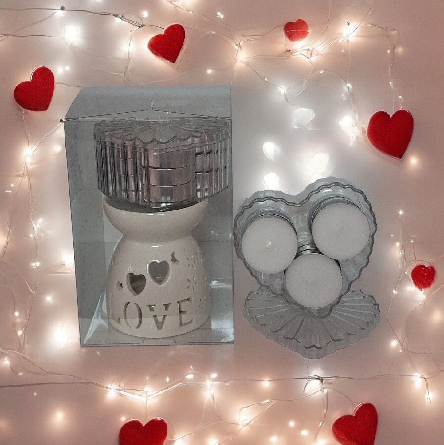 Valentines Candle and Wax melts Bouquet ( Mahogany Scent)